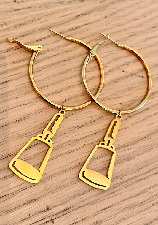 GOLD COWBELL HOOPS