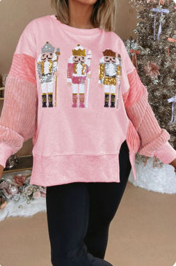 PINK SEQUIN NUTCRACKER SWEATER