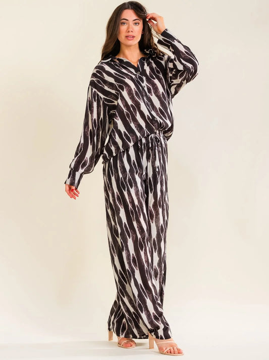 ENTRO BLACK WHITE PANT SET