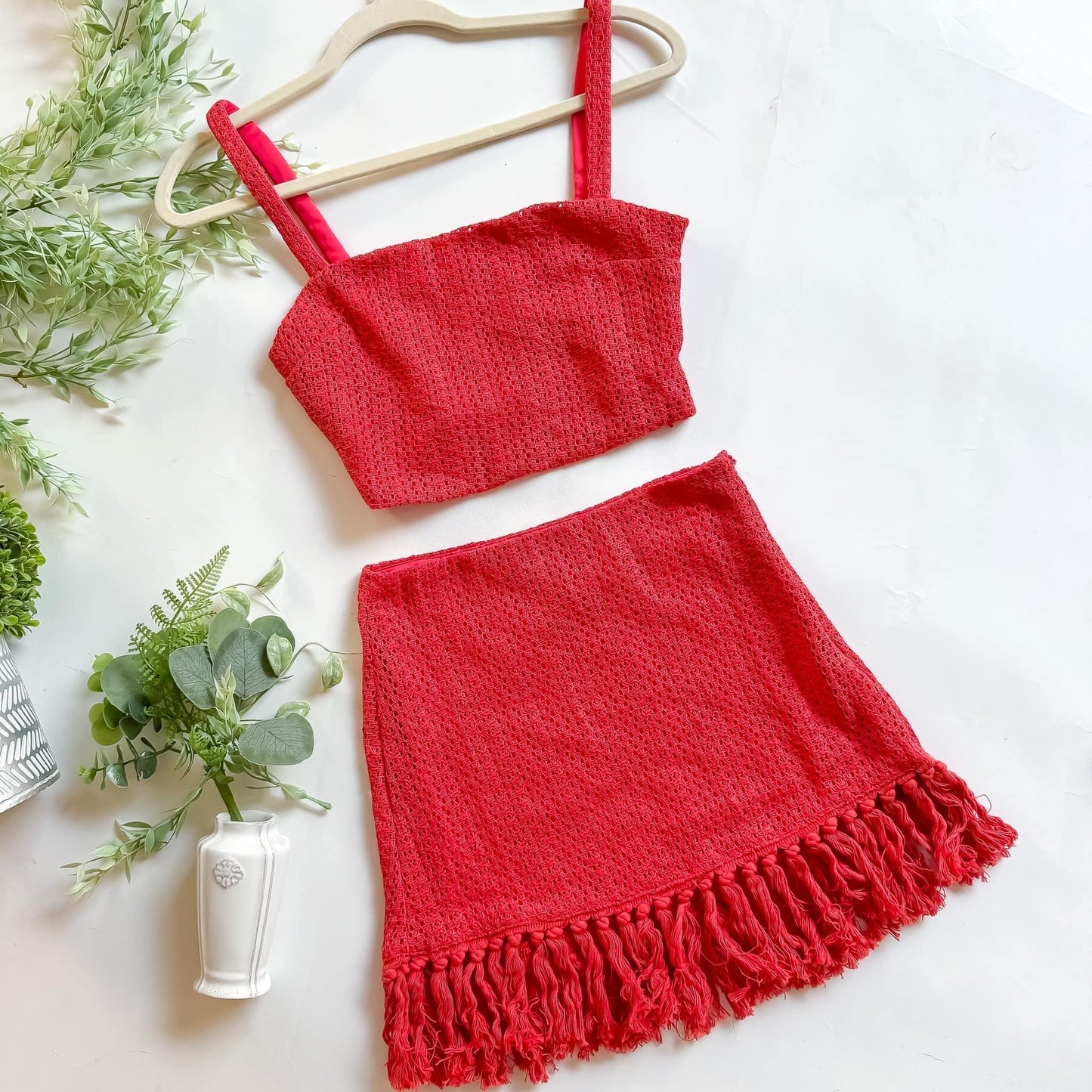 RED FRINGE SET