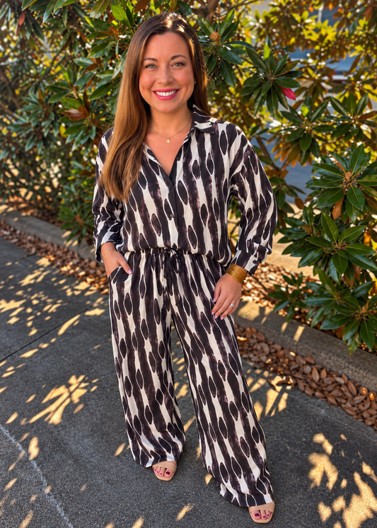 ENTRO BLACK WHITE PANT SET