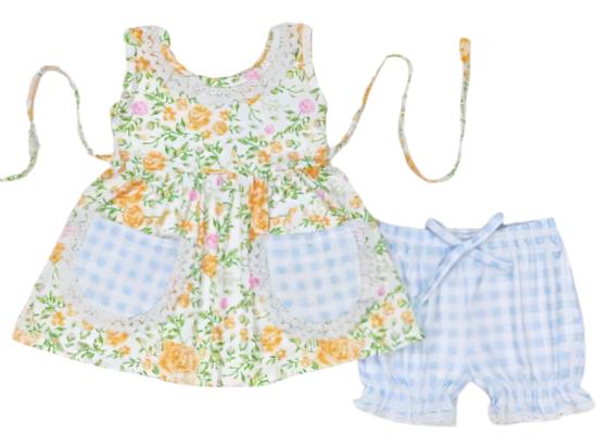 ORANGE/BLUE FLORAL SET