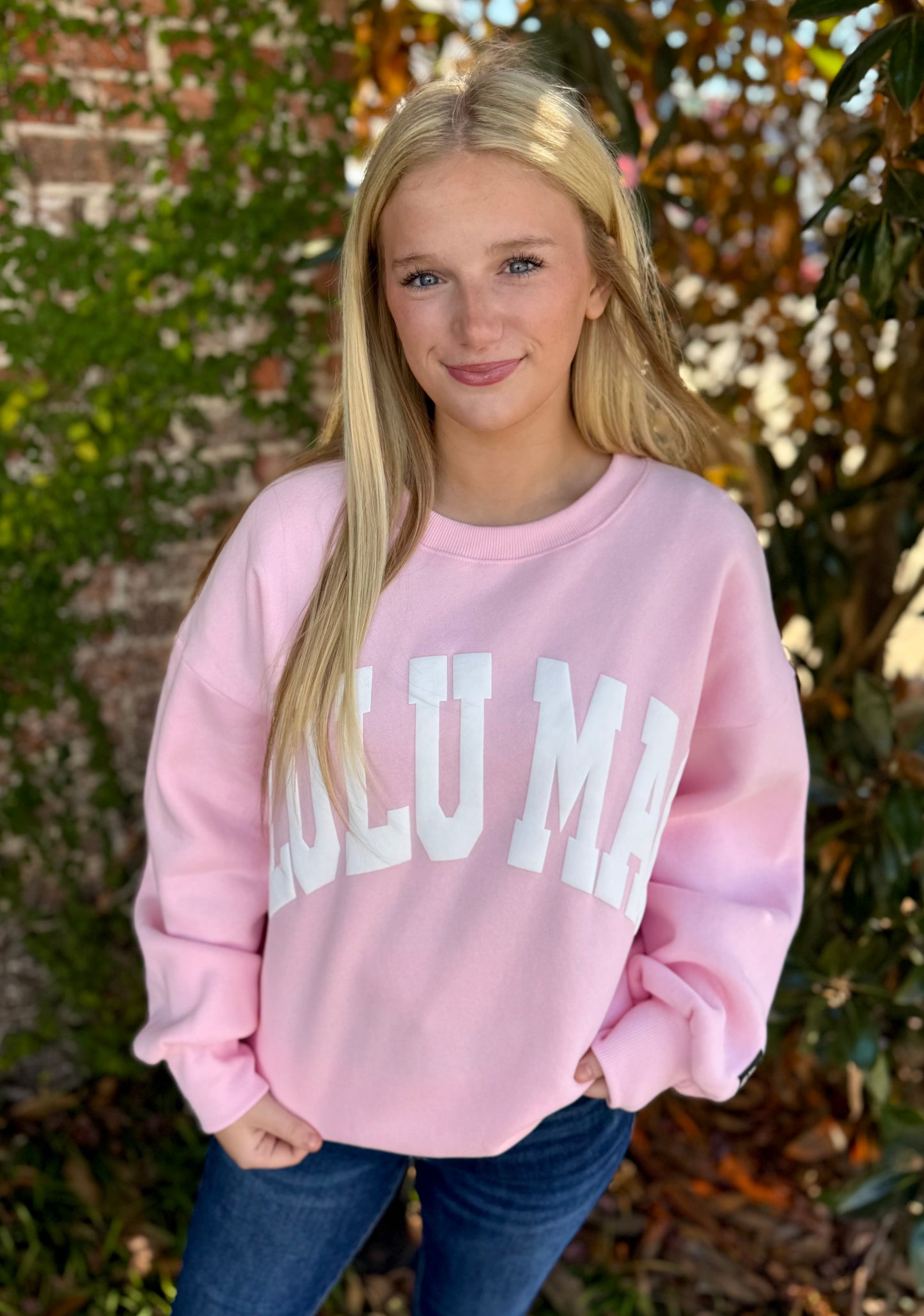 LULU MAC PULLOVER: PINK/WHITE