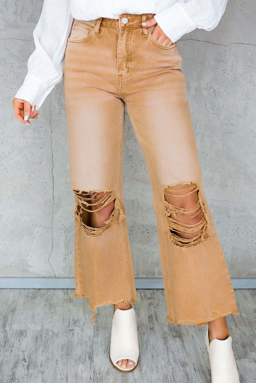 TAN CROPPED DENIM