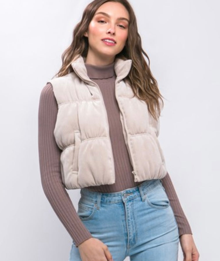 CREAM CORDUROY VEST