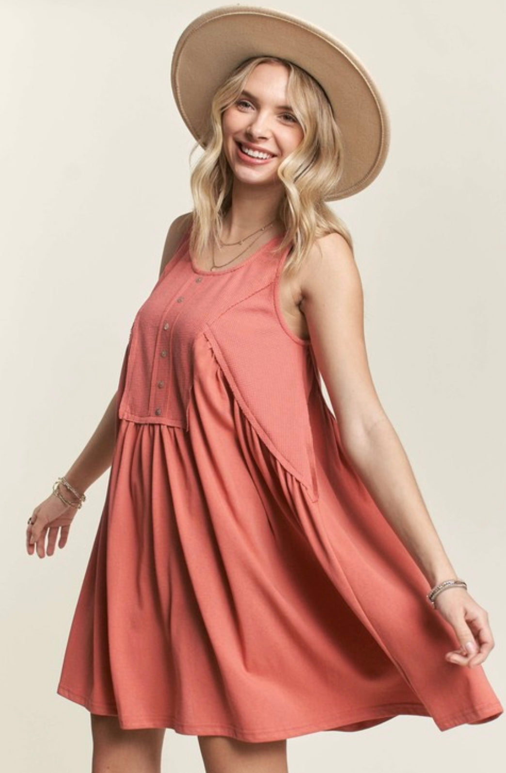 SAYLOR DRESS- CORAL