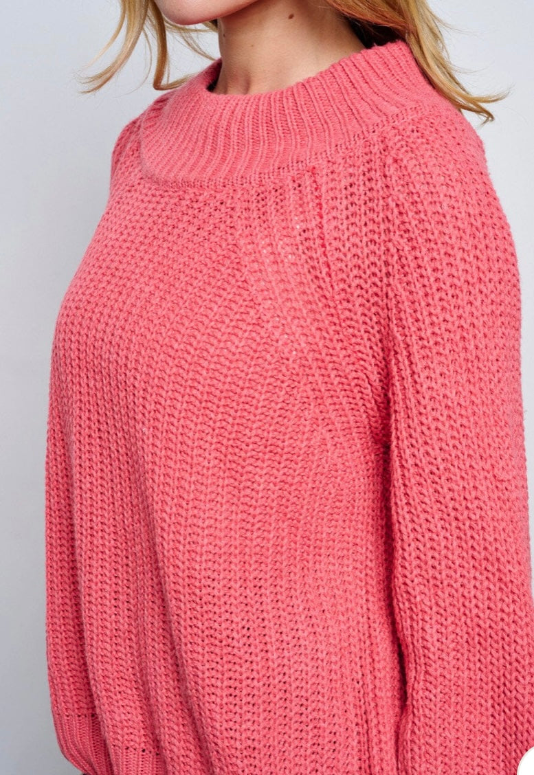 SUNKISSED CORAL KNIT SWEATER