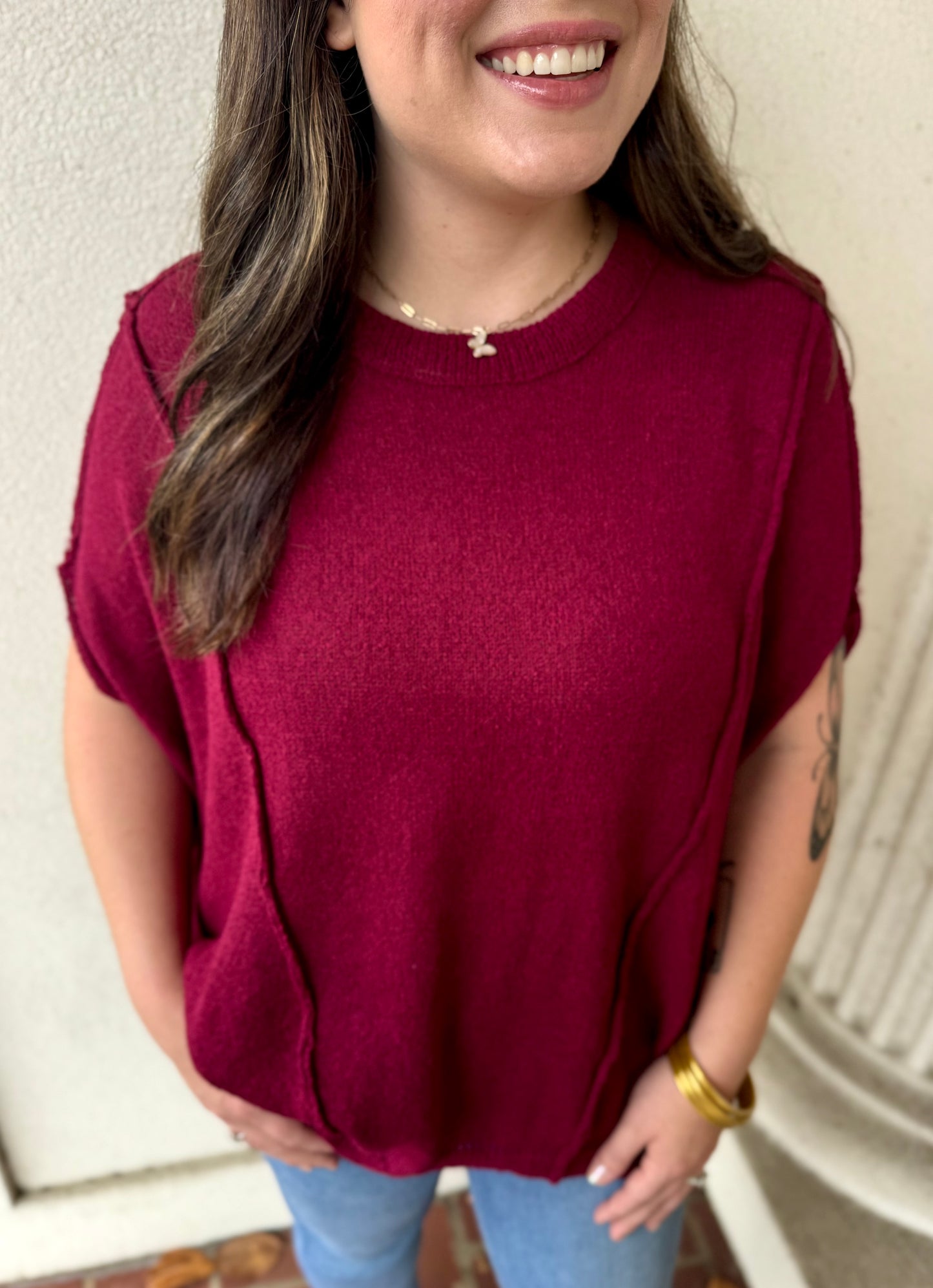 BURGUNDY RELAXED FIT TUNIC