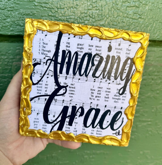 AMAZING GRACE WOOD BLOCK