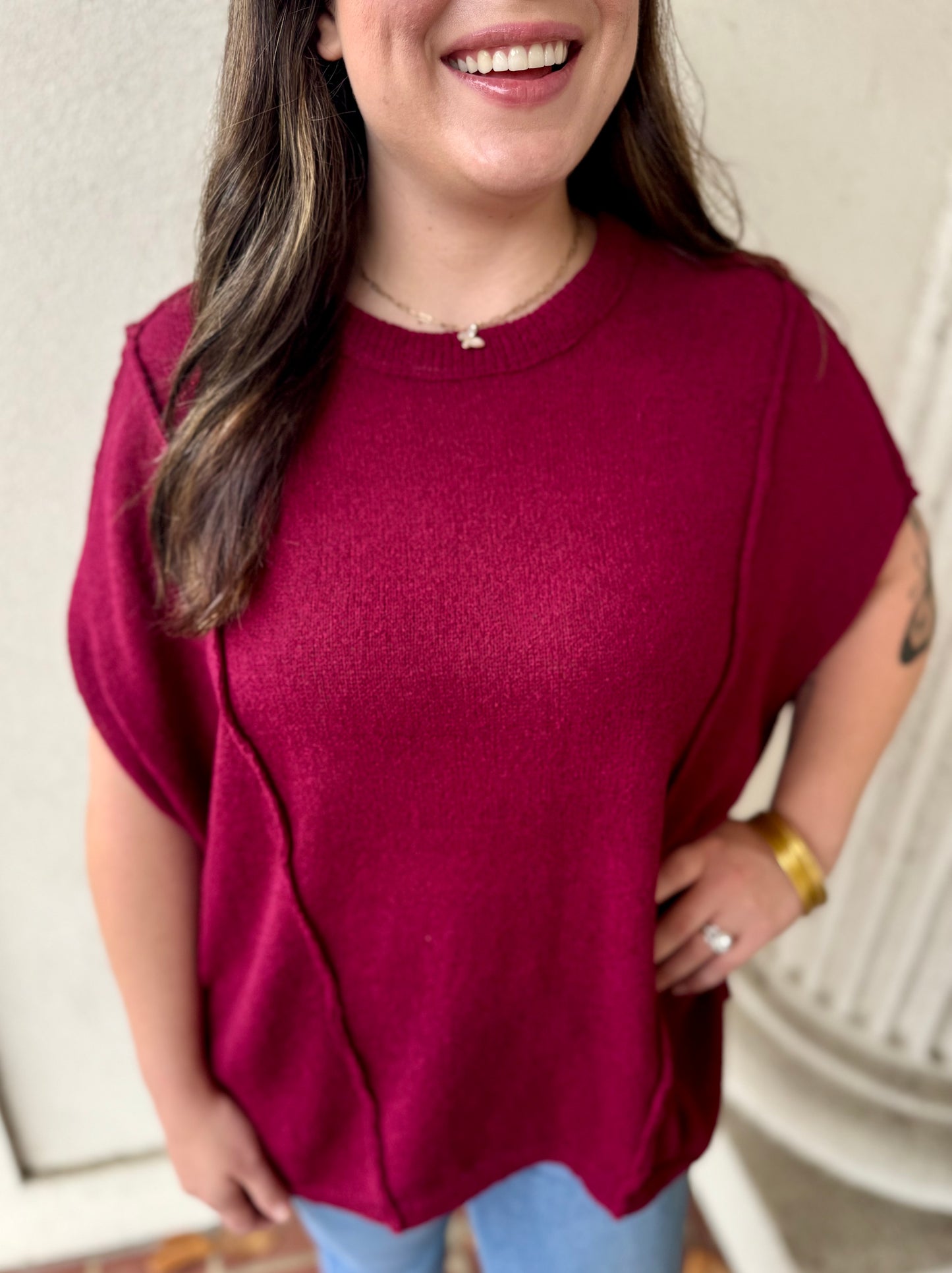 BURGUNDY RELAXED FIT TUNIC