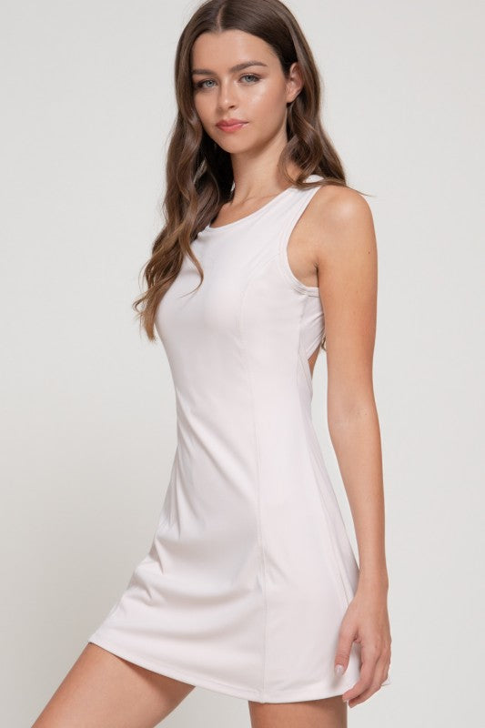 BEIGE ATHLEISURE SKORT DRESS