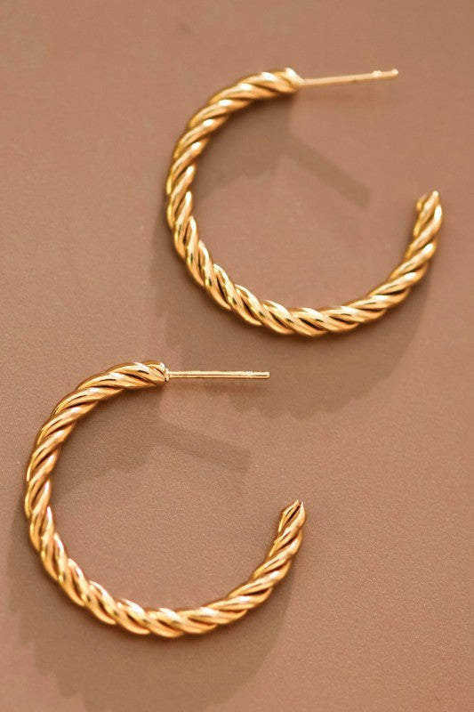 GOLD TWIST HOOPS
