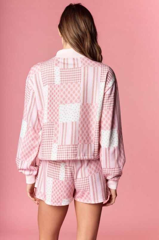 BLUSH PATCHWORK SKORT SET