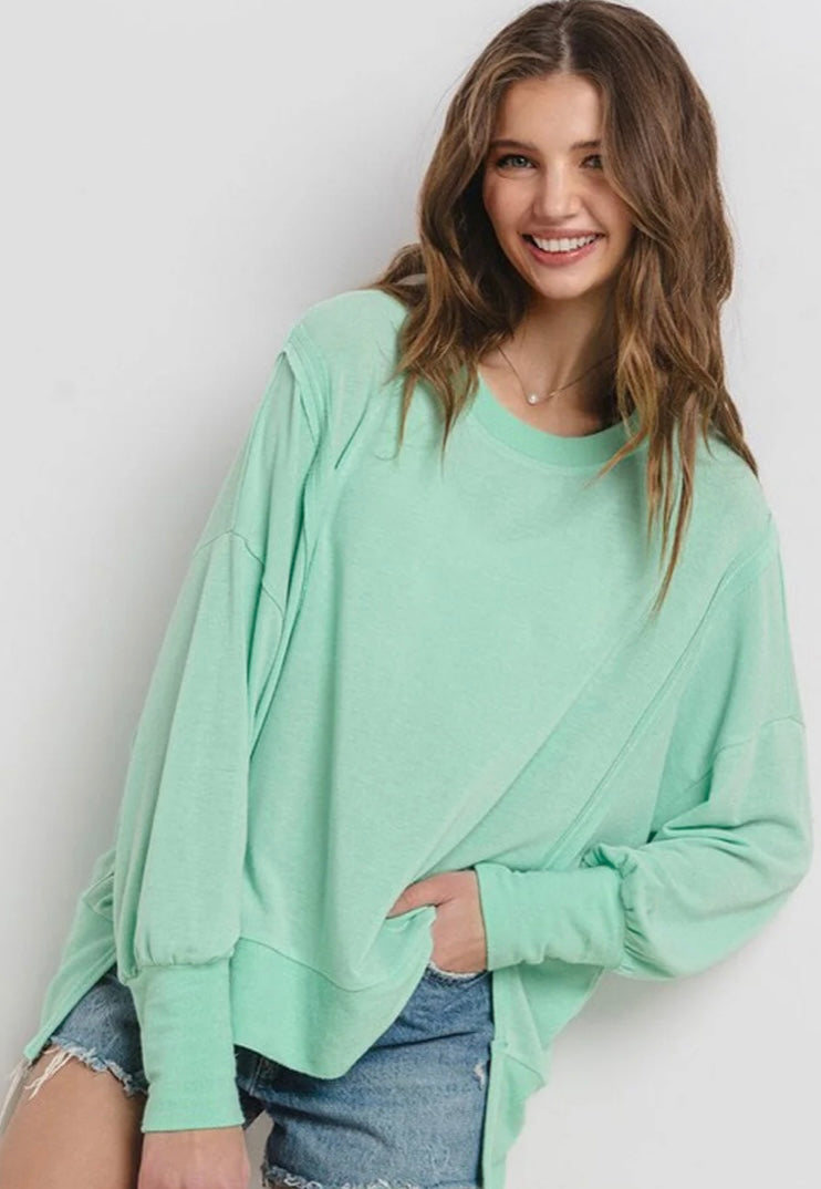 MINT HI LOW PULLOVER