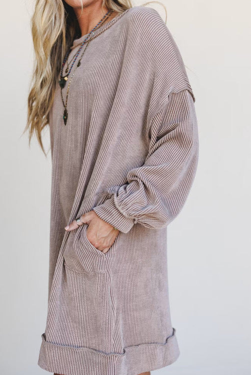 SLATE EXPOSED SEAM KNIT DRESS
