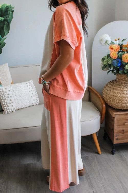 CORAL CREAM PANT SET