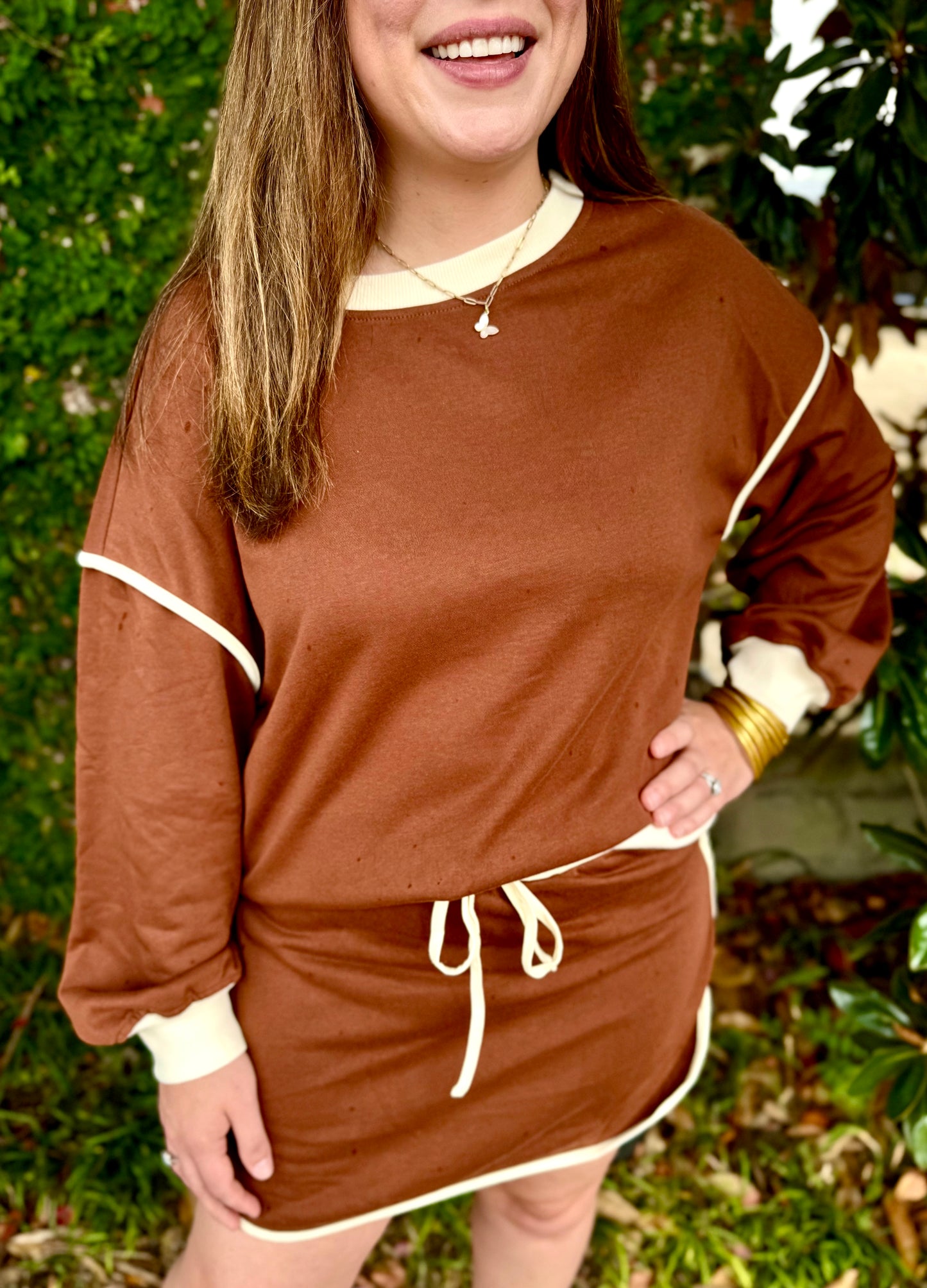 BROWN SKORT SET