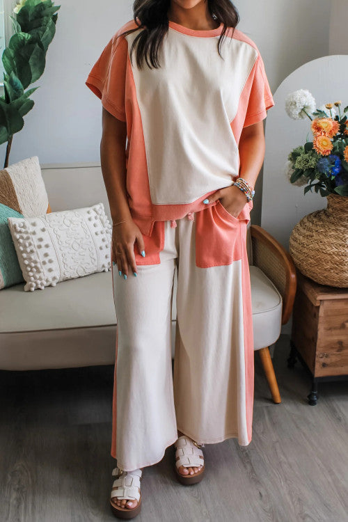CORAL CREAM PANT SET