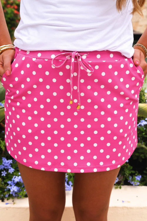 POLKA DOT SKORT: PINK