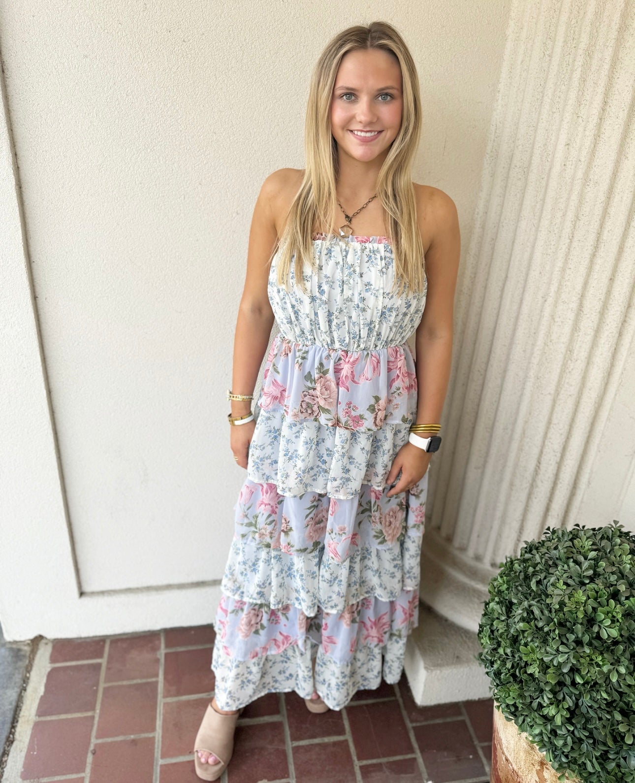 TIERED FLORAL MAXI