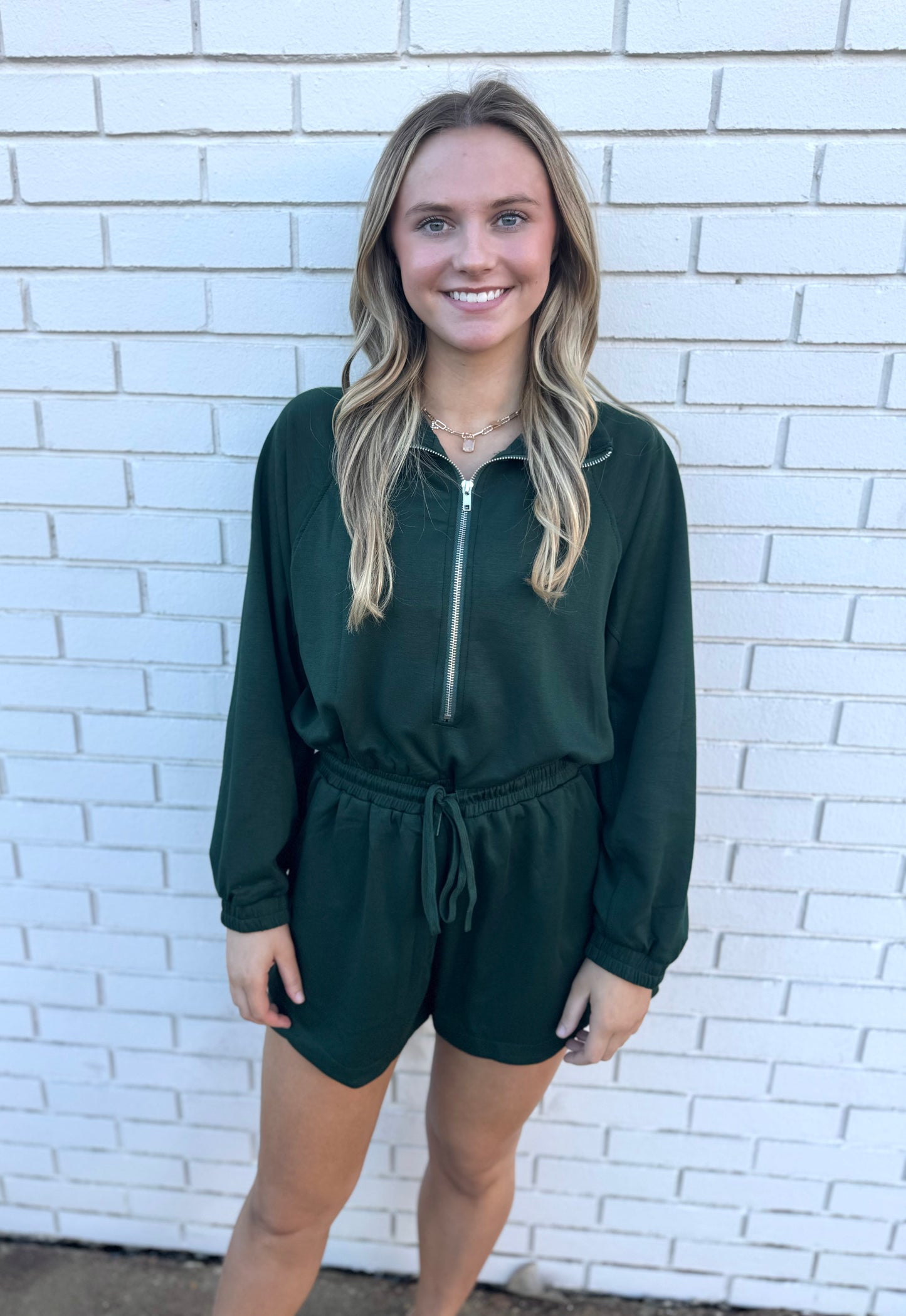 EVERGREEN ZIPPER ROMPER