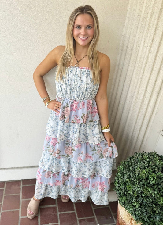 TIERED FLORAL MAXI