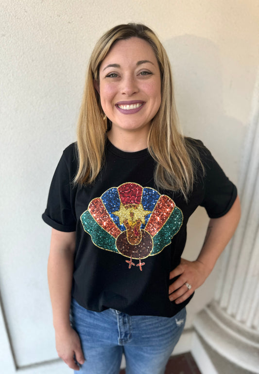 GLITTER TURKEY TEE