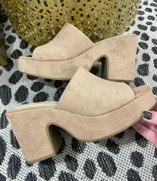 TAUPE SUEDE HEELS