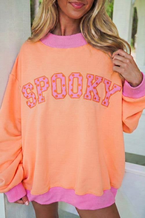 PINK ORANGE SPOOKY PULLOVER