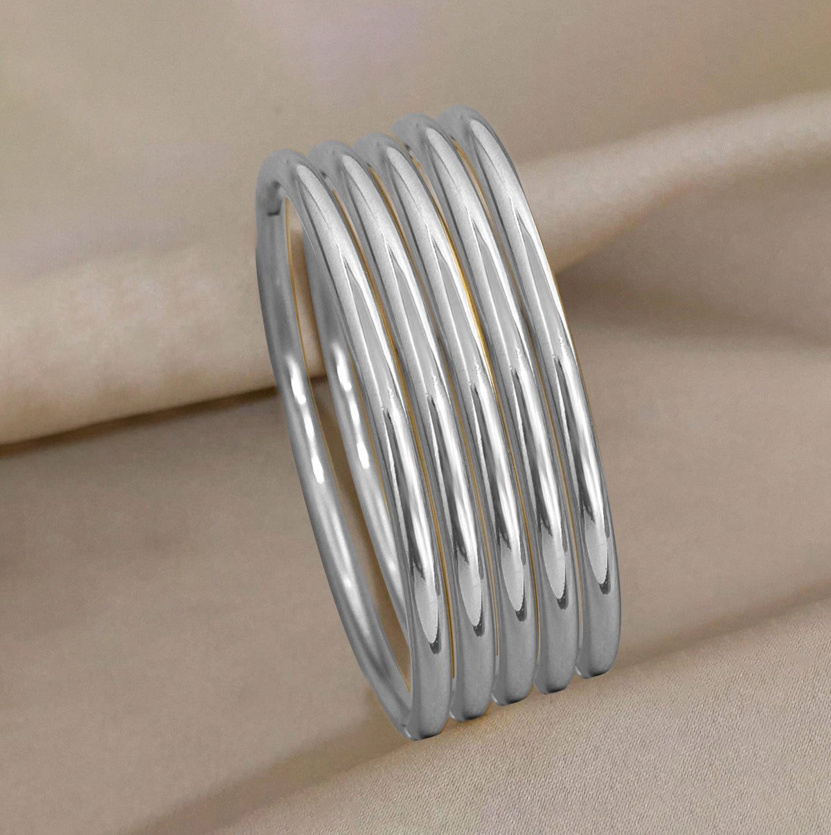 5PC BANGLE SET: SILVER