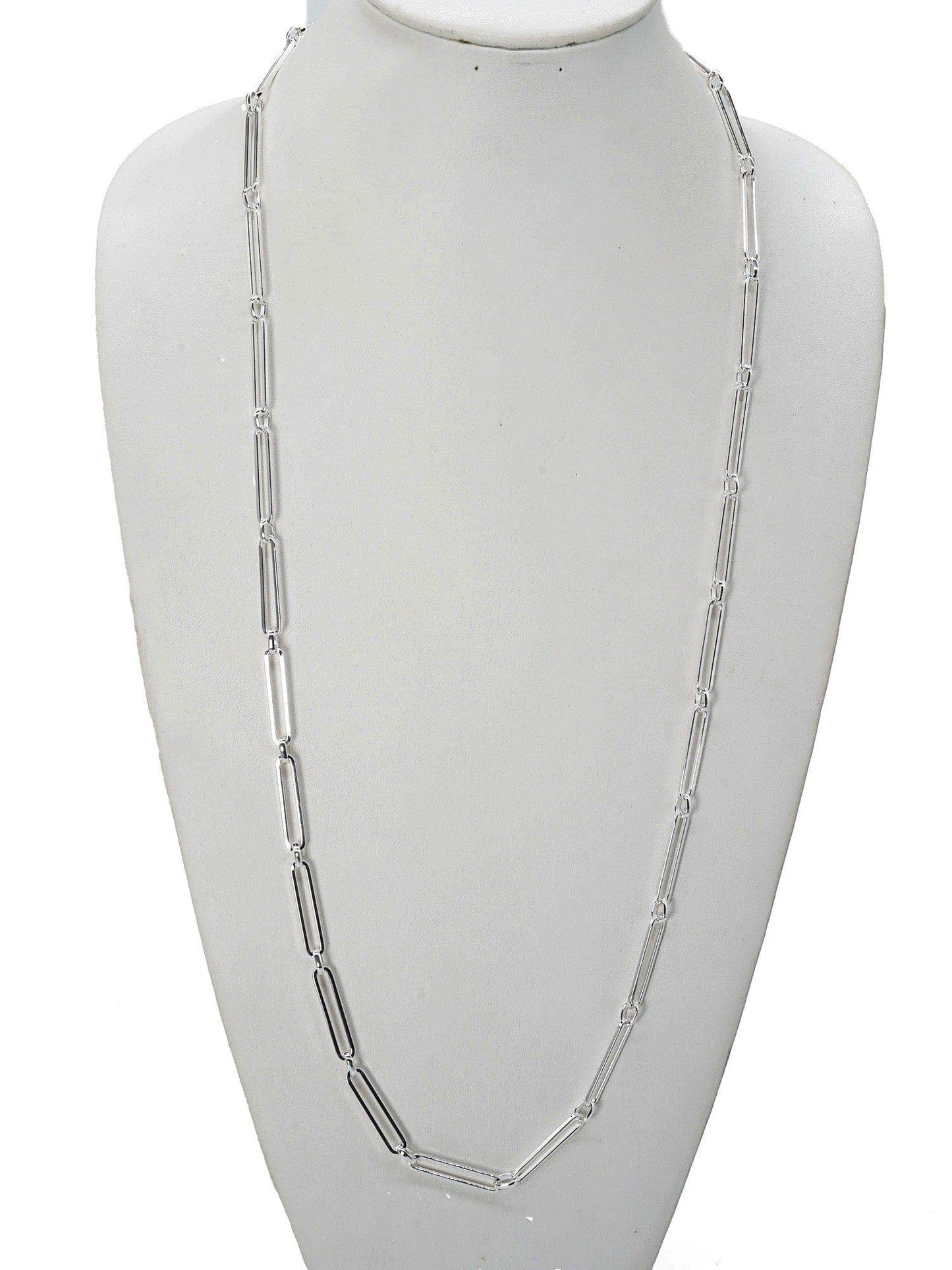 TOGGLE CHAIN NECKLACE: WHITE GOLD