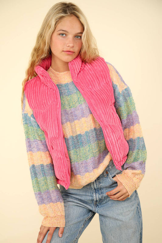 PINK CORDUROY VEST