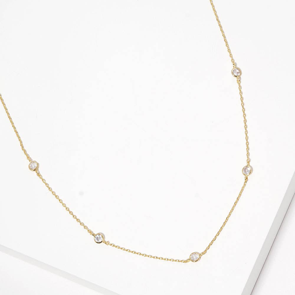 GOLD DIPPED CZ NECKLACE: ROSE GOLD