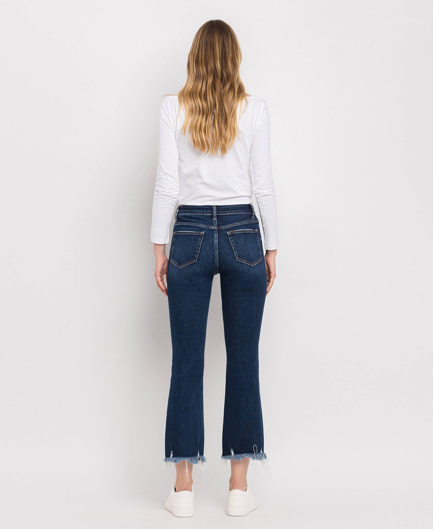 CROSSOVER WAISTBAND KICK FLARE JEANS