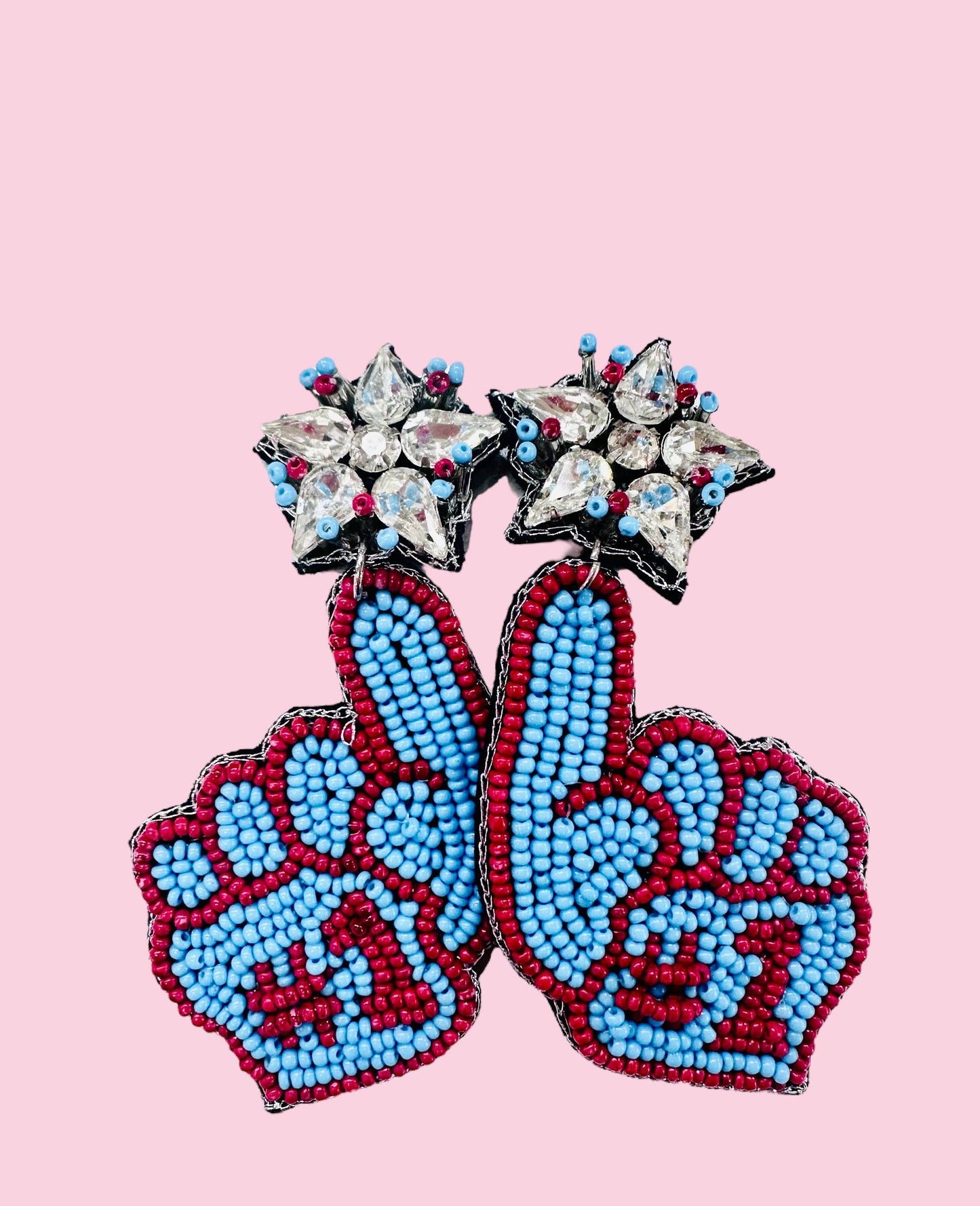 LT BLUE/RED SPIRIT EARRING