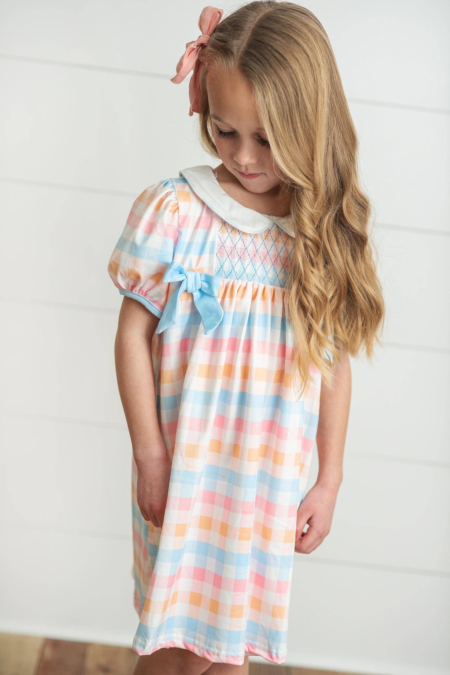 GIRLS PASTEL CHECKED DRESS