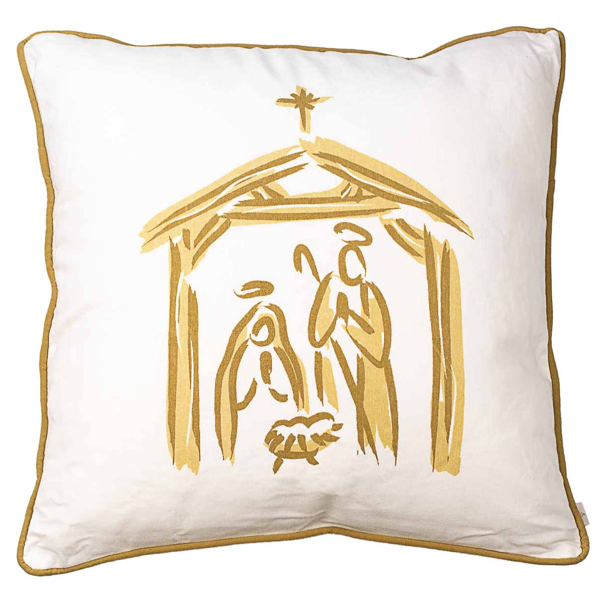 WHITE/GOLD NATIVITY PILLOW