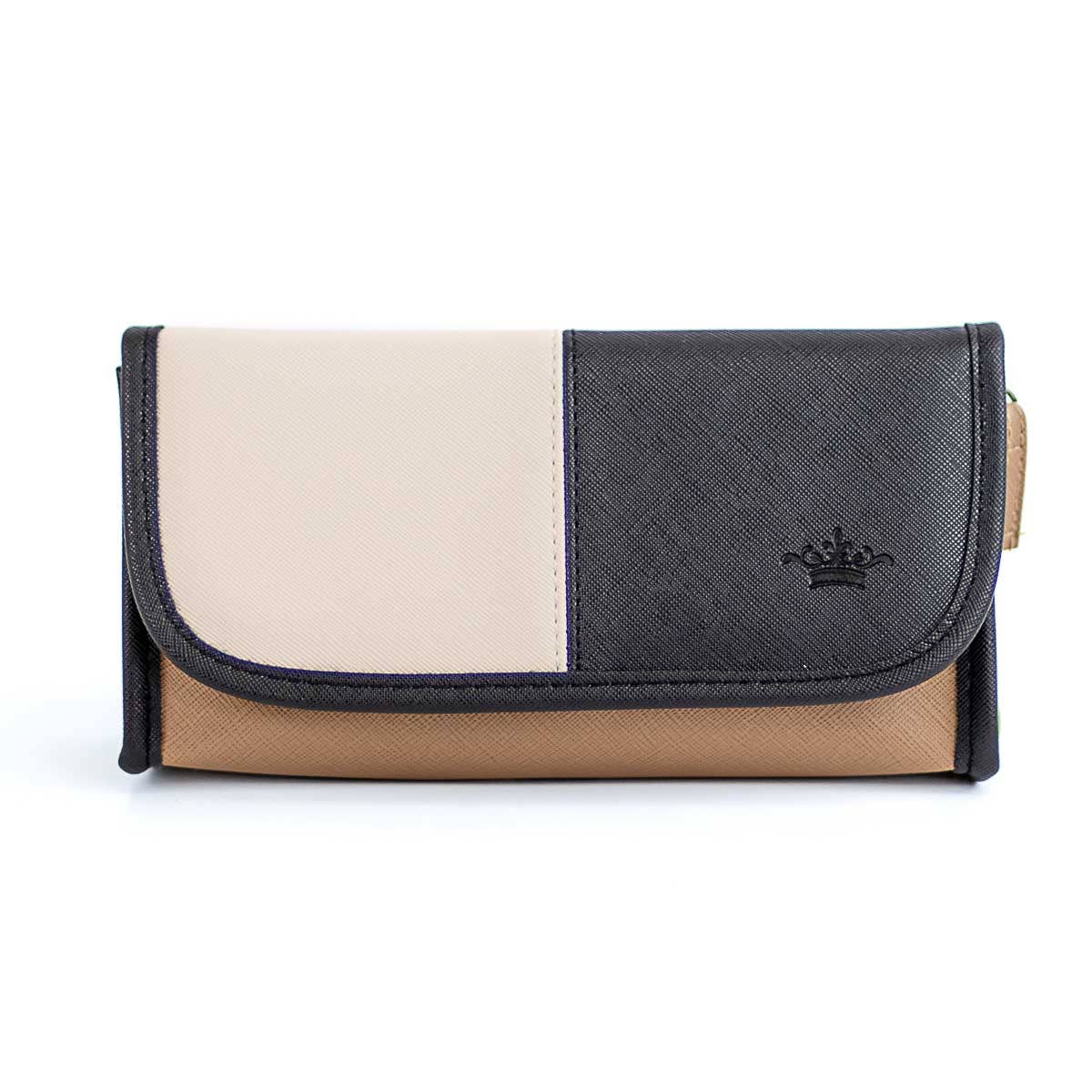 WHITE/BLK/TAUPE COSMETIC BAG