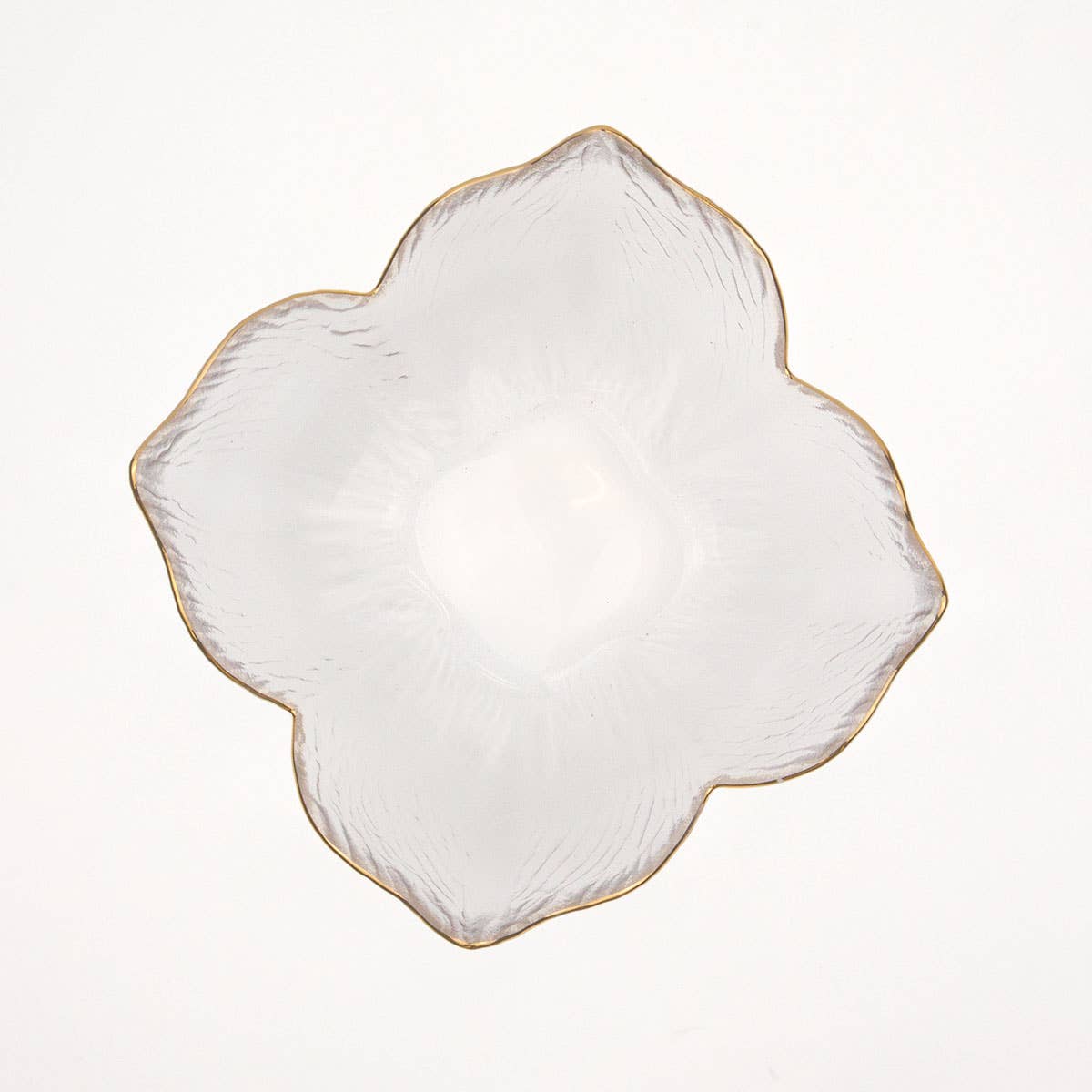 CLEAR/GOLD MAGNOLIA GLASS BOWL