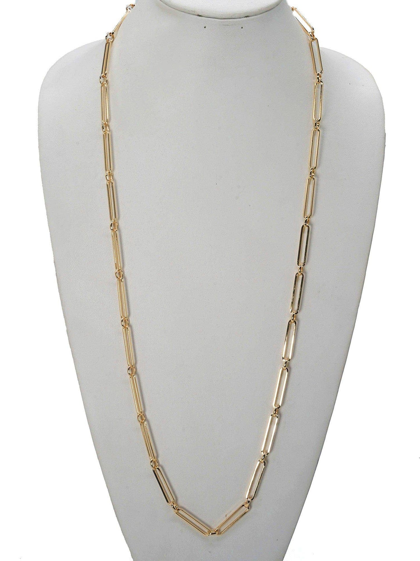 TOGGLE CHAIN NECKLACE: WHITE GOLD