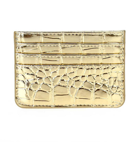 CROC SLIM CARDHOLDER: GOLD