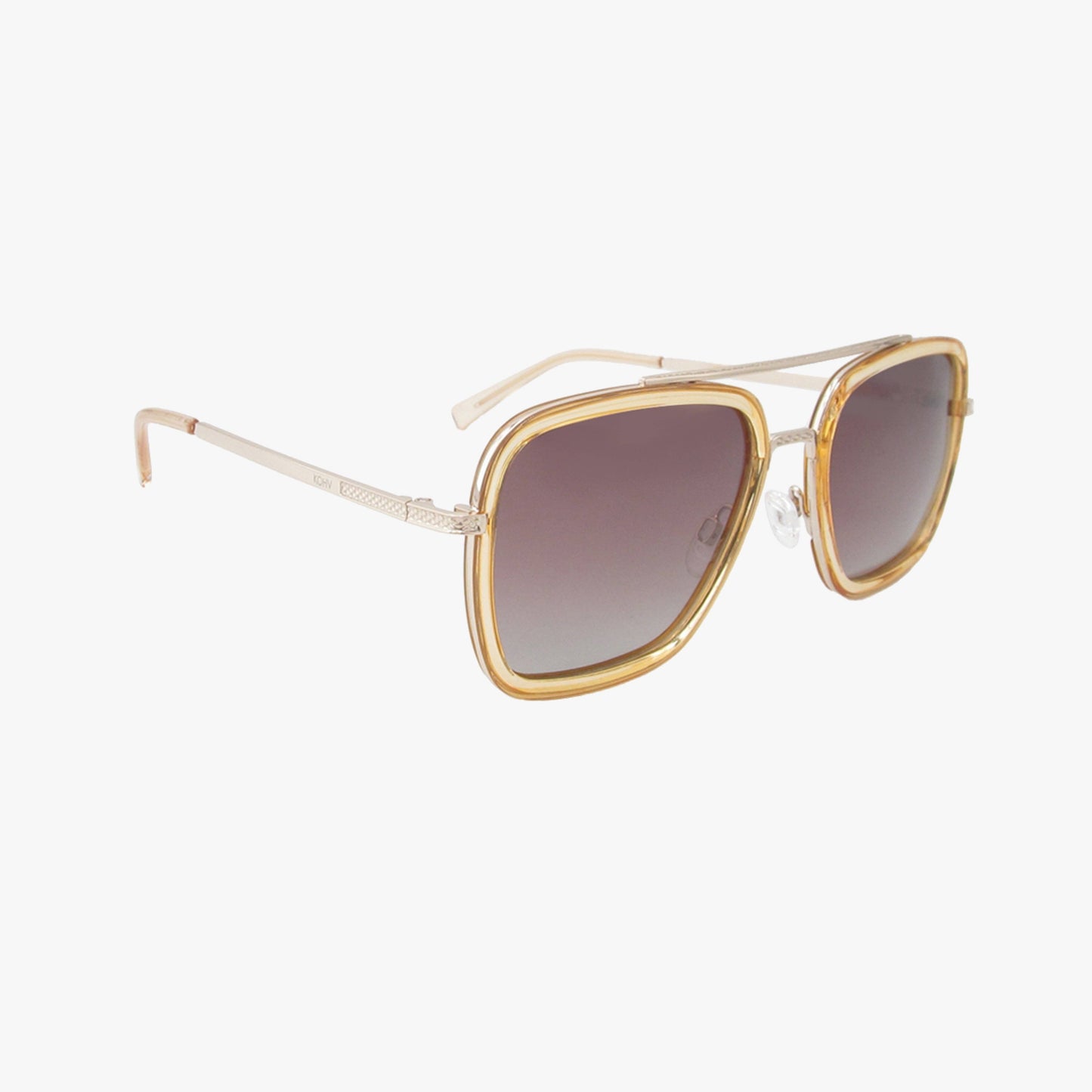 LEX CHAMPAGNE Polarized Navigator Metal Sunglasses