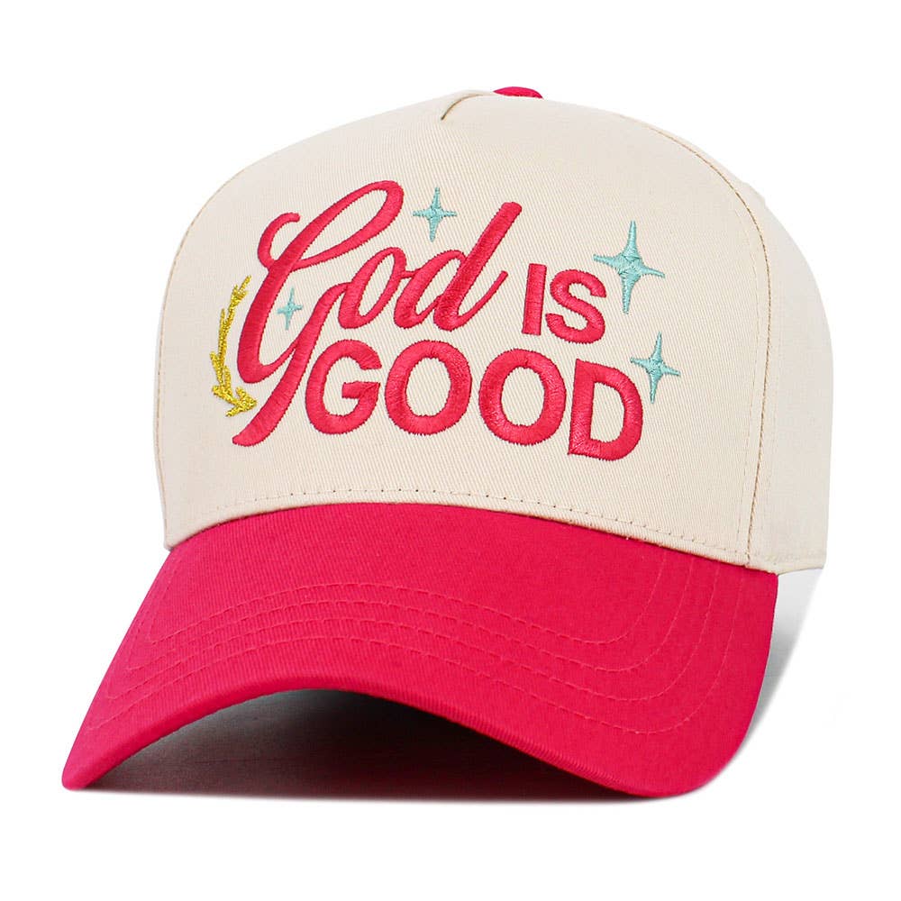 GOD IS GOOD HAT: HOT PINK