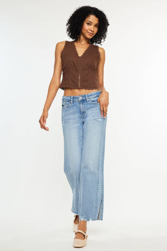 WOMENS KANCAN MID RISE STRAIGHT LEG JEANS