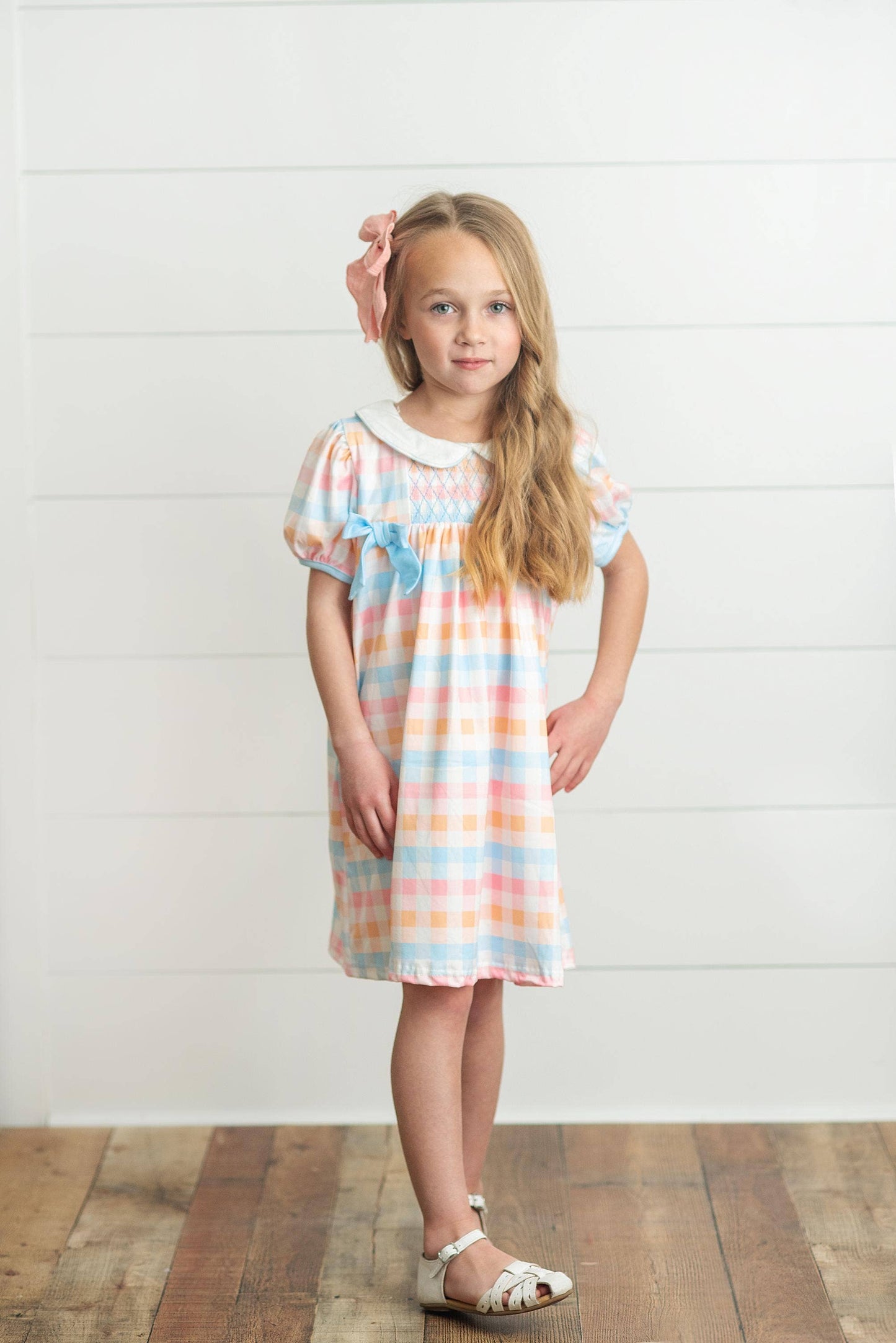 GIRLS PASTEL CHECKED DRESS