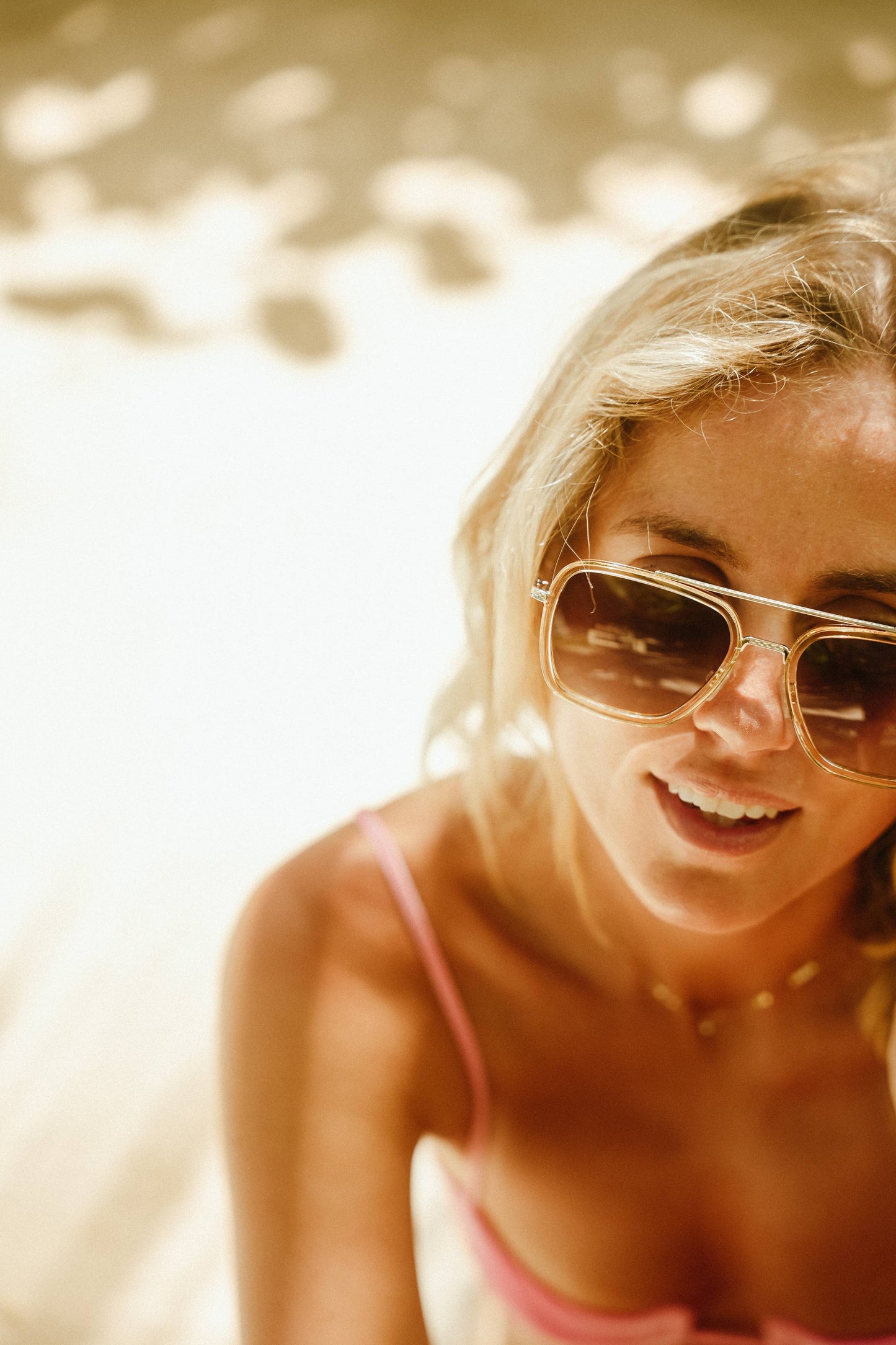 LEX CHAMPAGNE Polarized Navigator Metal Sunglasses