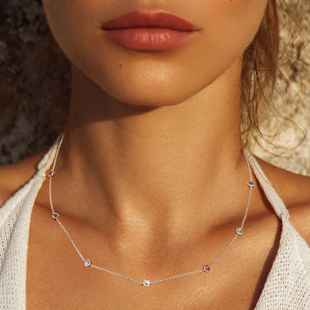 GOLD DIPPED CZ NECKLACE: SILVER