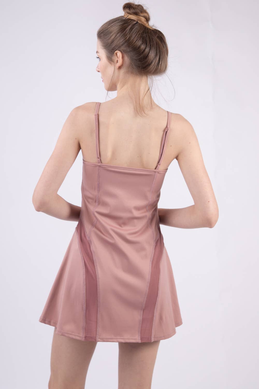 MESH TENNIS DRESS: MAUVE