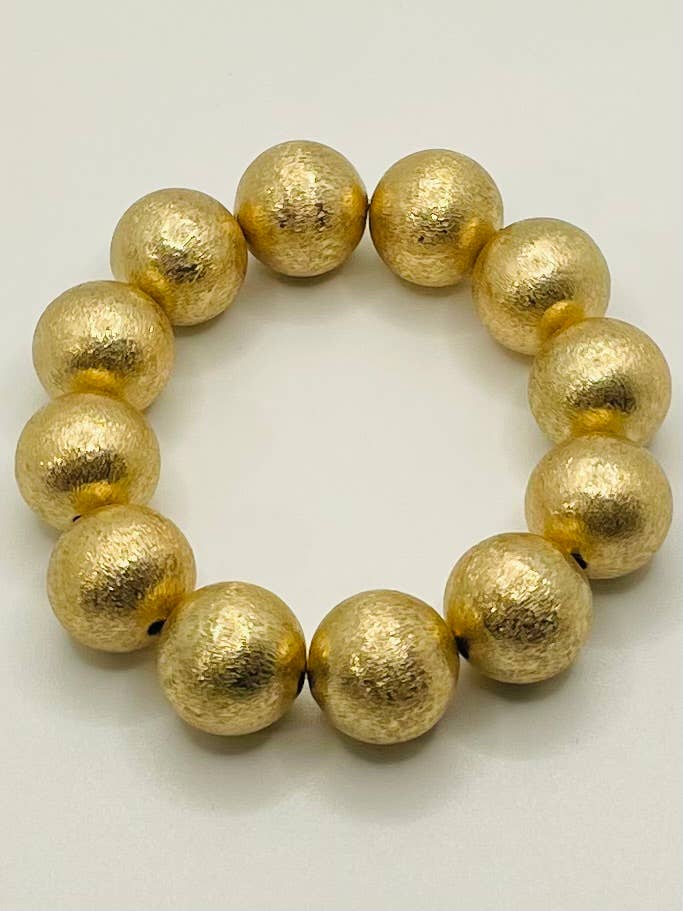 GOLD FROSTED BALL BRACELET