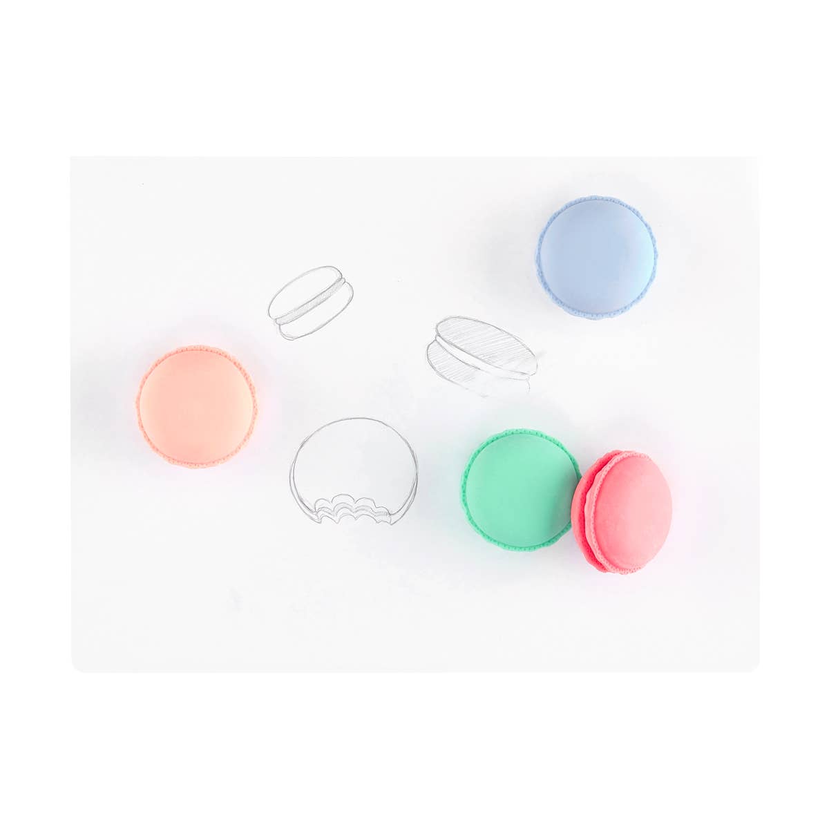 LE MACARON SCENTED ERASER- SET OF 5